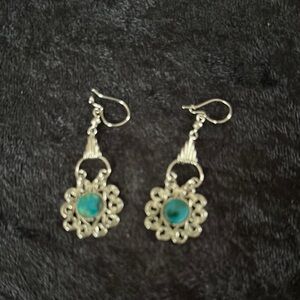 Elegant Silver and Turquoise Earrings